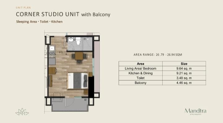 Mandtra Residences - Studio Unit