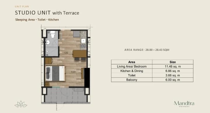 Mandtra Residences - Studio Unit